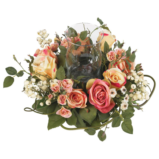 Rose Candelabrum Silk Flower Arrangement - Tampa Home & Garden Store