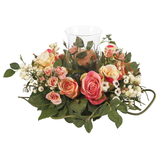Rose Candelabrum Silk Flower Arrangement - Tampa Home & Garden Store