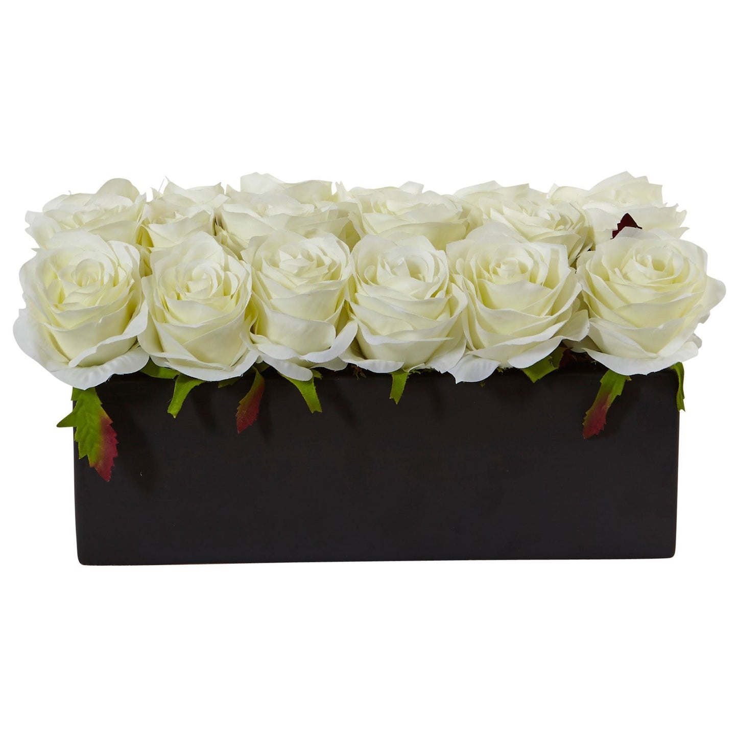 Rosas en jardinera rectangular