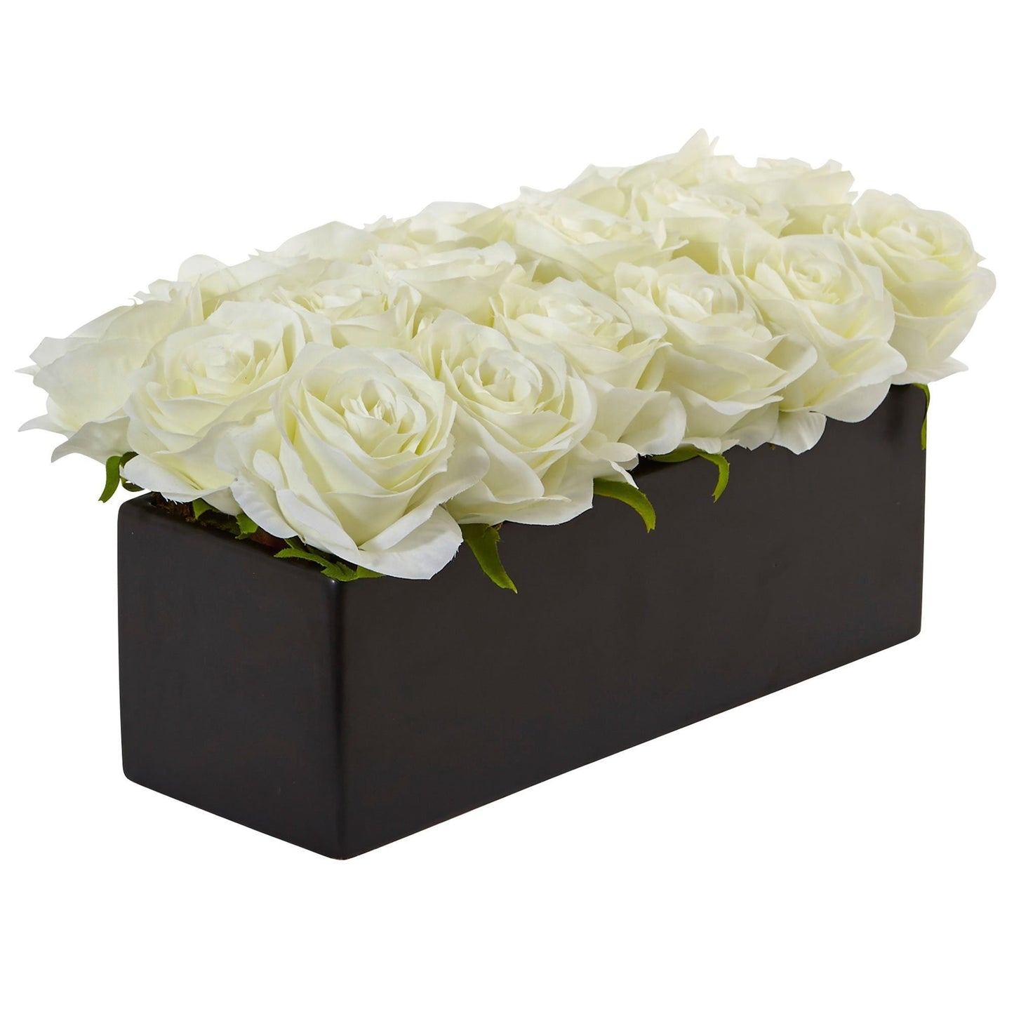 Rosas en jardinera rectangular