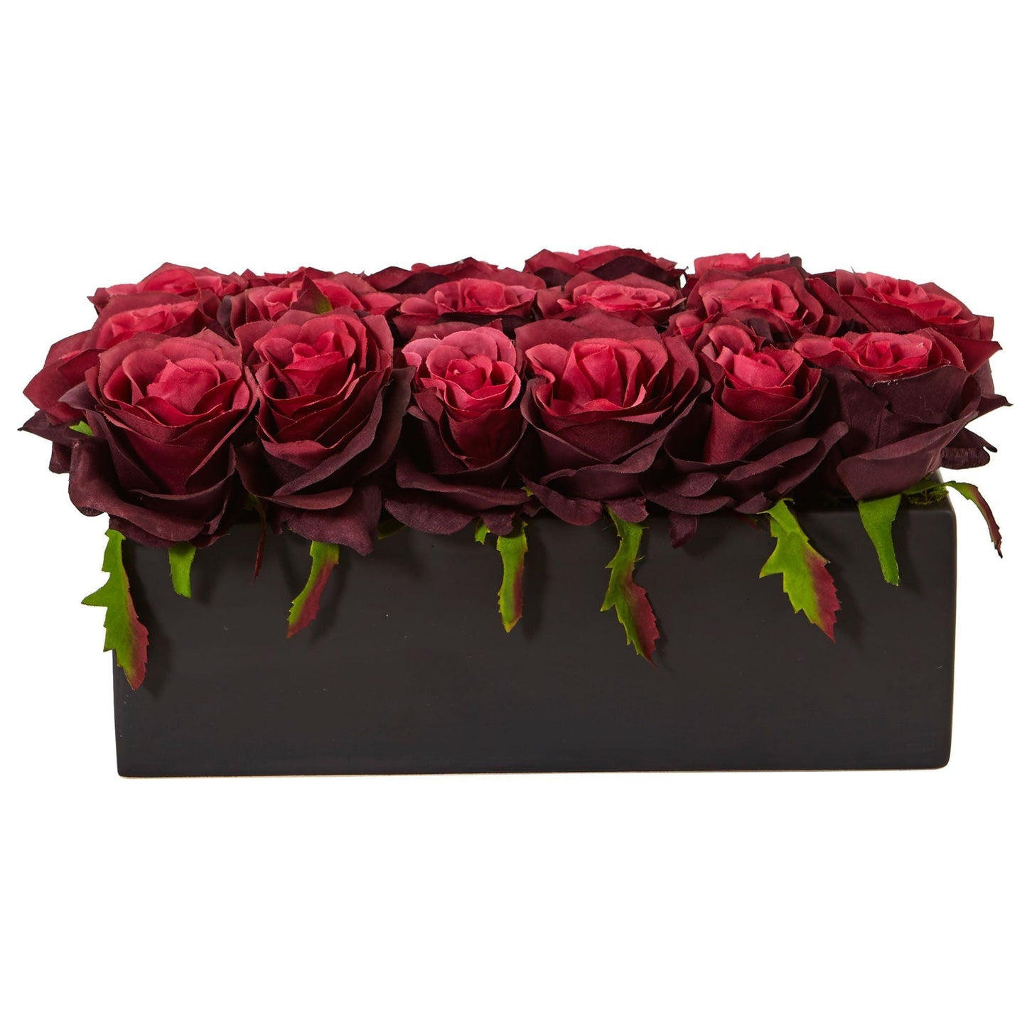 Rosas en jardinera rectangular