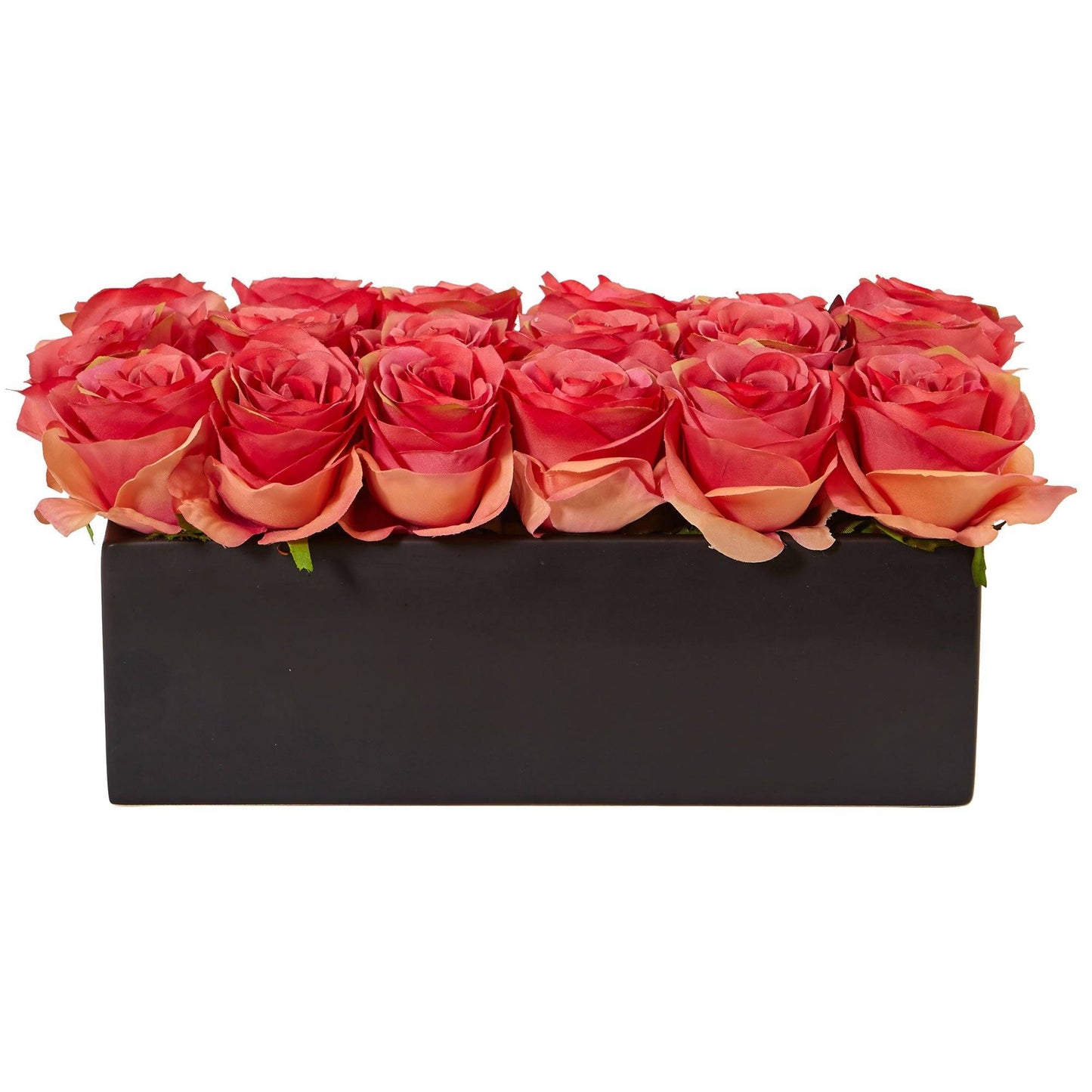Rosas en jardinera rectangular
