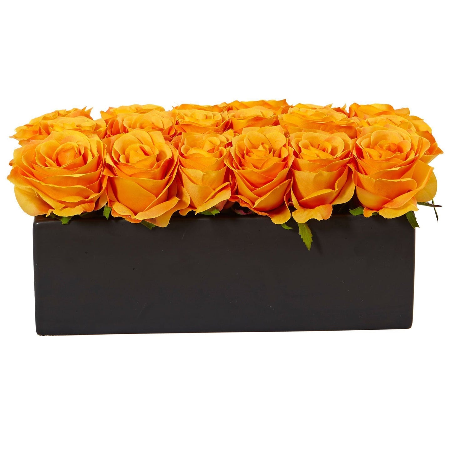 Rosas en jardinera rectangular