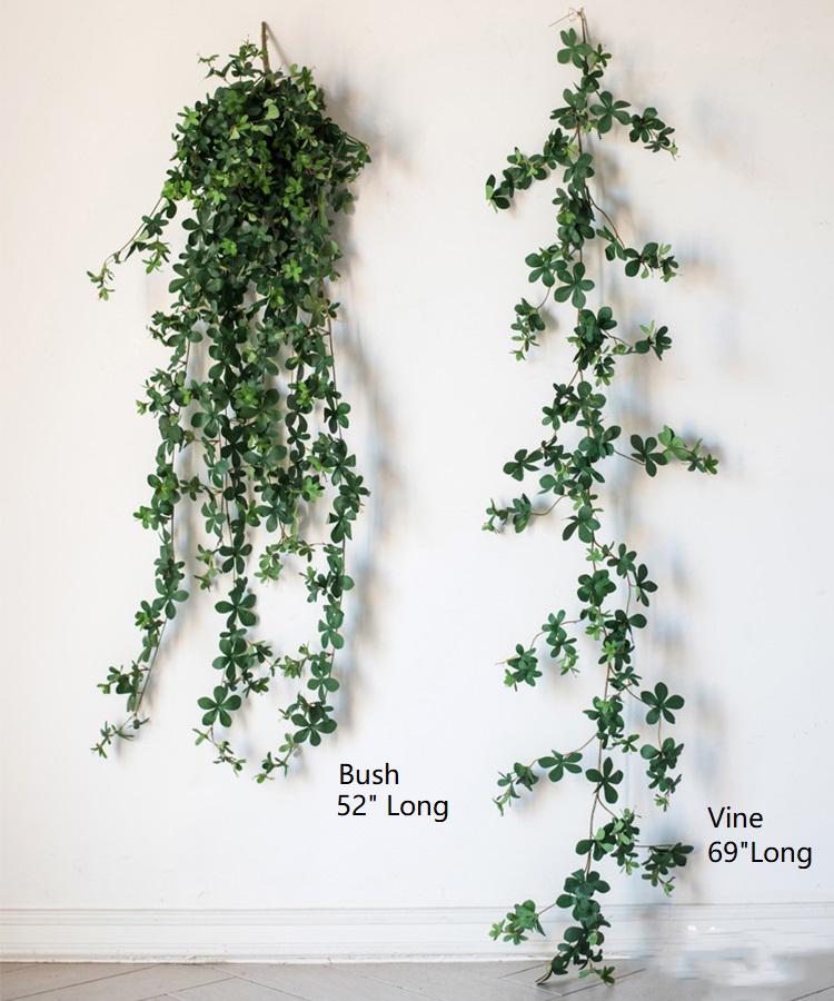 Artificial Vine Schefflera Leaf by RusticReach, two hanging green vines, 52" and 69" long on Tampa Home & Garden Store