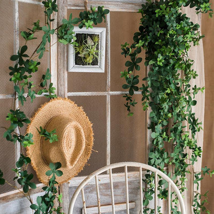 Artificial Vine Schefflera Leaf by RusticReach, green trailing foliage on rustic screen backdrop on Tampa Home & Garden Store