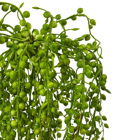 Senecio artificial succulent set of 3, Nearly Natural, green trailing bead stems on Tampa Home & Garden Store