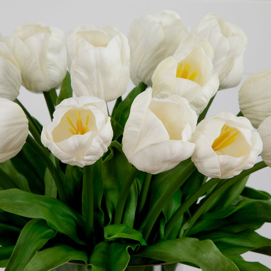 Signature Collection 26” Giant Tulip Artificial Arrangement in Glass Vase - Tampa Home & Garden Store
