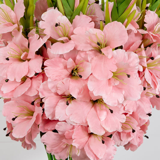 Signature Collection 44” Gladiola Artificial Arrangement in Glass Vase - Tampa Home & Garden Store