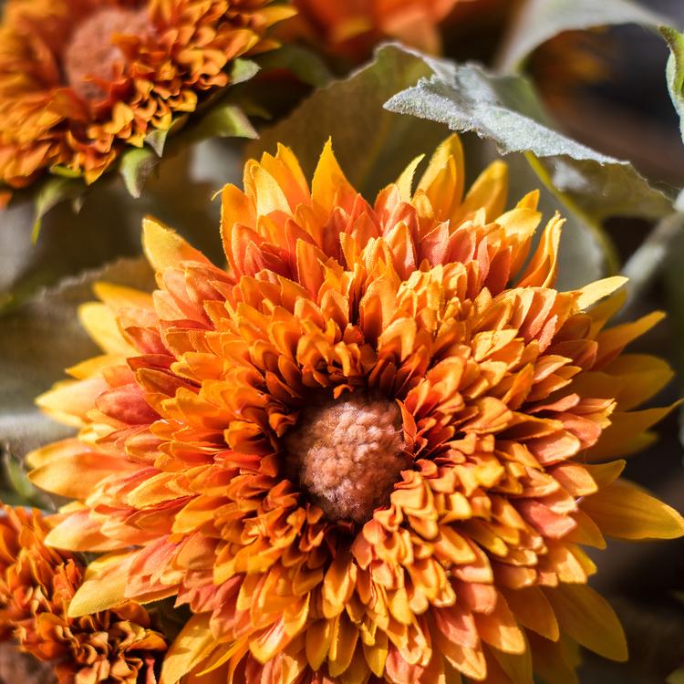Artificial Sunflower Bouquet orange-yellow petals 18in tall RusticReach flowering plant on Tampa Home & Garden Store