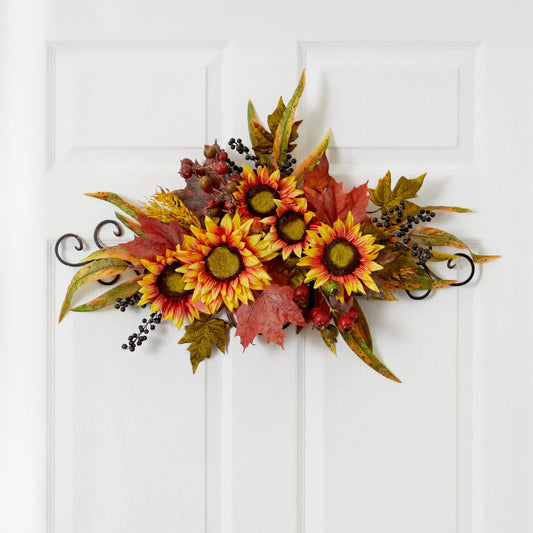 Sunflower Swag w/Metal Frame - Tampa Home & Garden Store