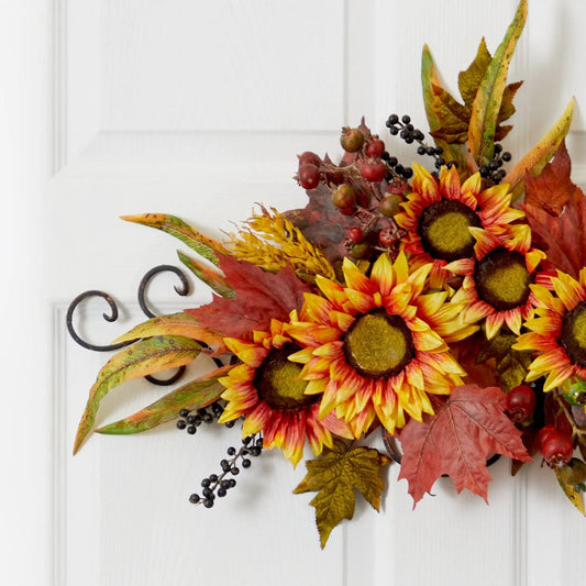 Sunflower Swag w/Metal Frame - Tampa Home & Garden Store
