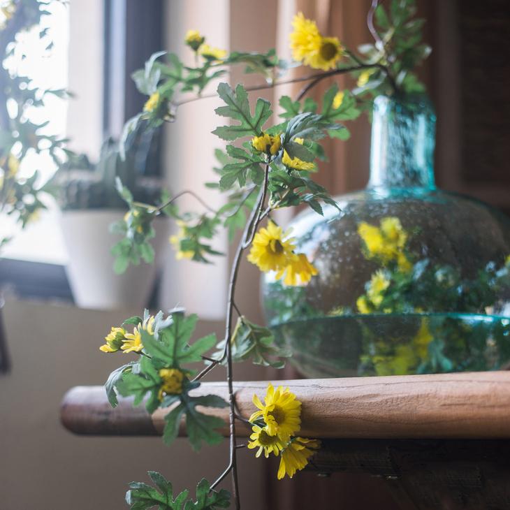 Artificial Sunflower Vine 67in by RusticReach with yellow blooms and green leaves on Tampa Home & Garden Store
