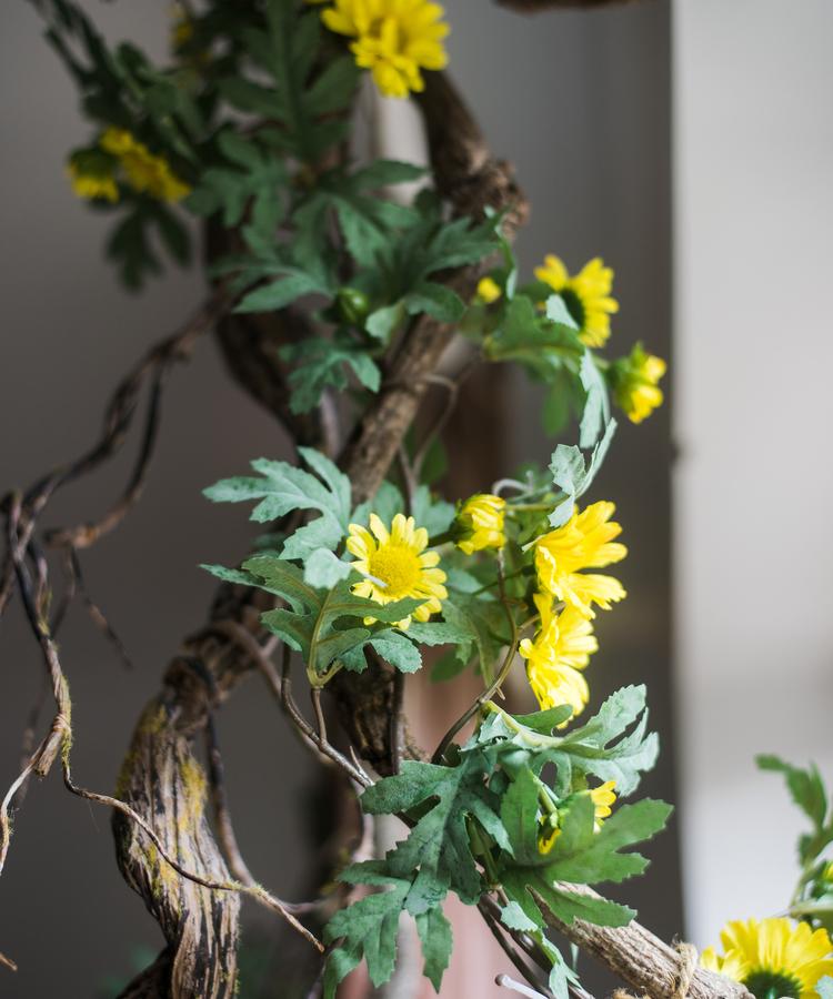 Artificial Sunflower Vine 67-inch long by RusticReach with yellow blooms and green leaves on Tampa Home & Garden Store