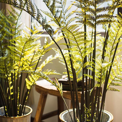 Artificial Cyathea tree in pot with dark brown stems and bright fronds RusticReach on Tampa Home & Garden Store