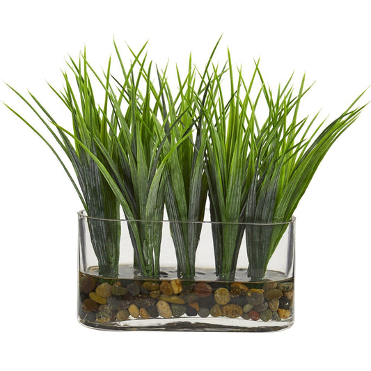 Vanilla Grass Artificial Plant in Oval Vase - Tampa Home & Garden Store