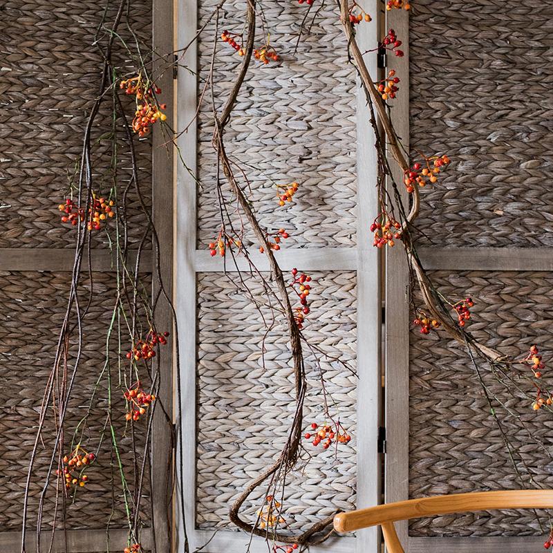 Artificial orange berry vine 39-inch long by RusticReach for decor on Tampa Home & Garden Store