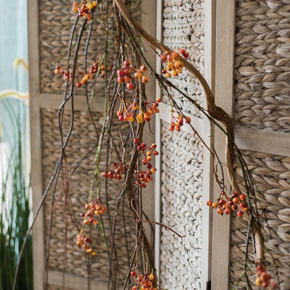 Artificial Vine Orange Faux Berry 39\" long with rustic brown stems by RusticReach on Tampa Home & Garden Store