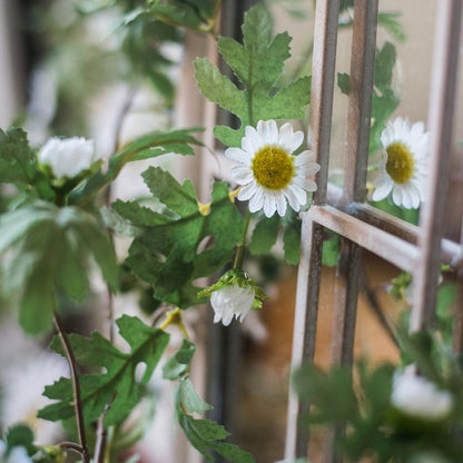 Artificial Sunflower Vine White 67in by RusticReach with white daisies and green leaves on Tampa Home & Garden Store