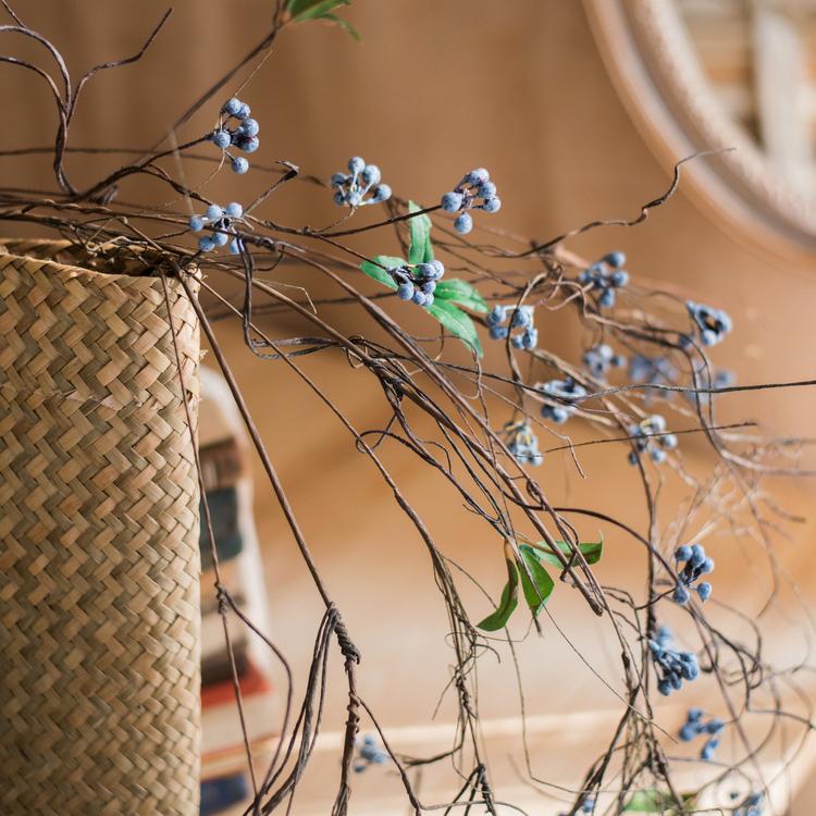 Artificial Wild Blueberry Hanging Vine 43-inch with brown twisting stems RusticReach on Tampa Home & Garden Store