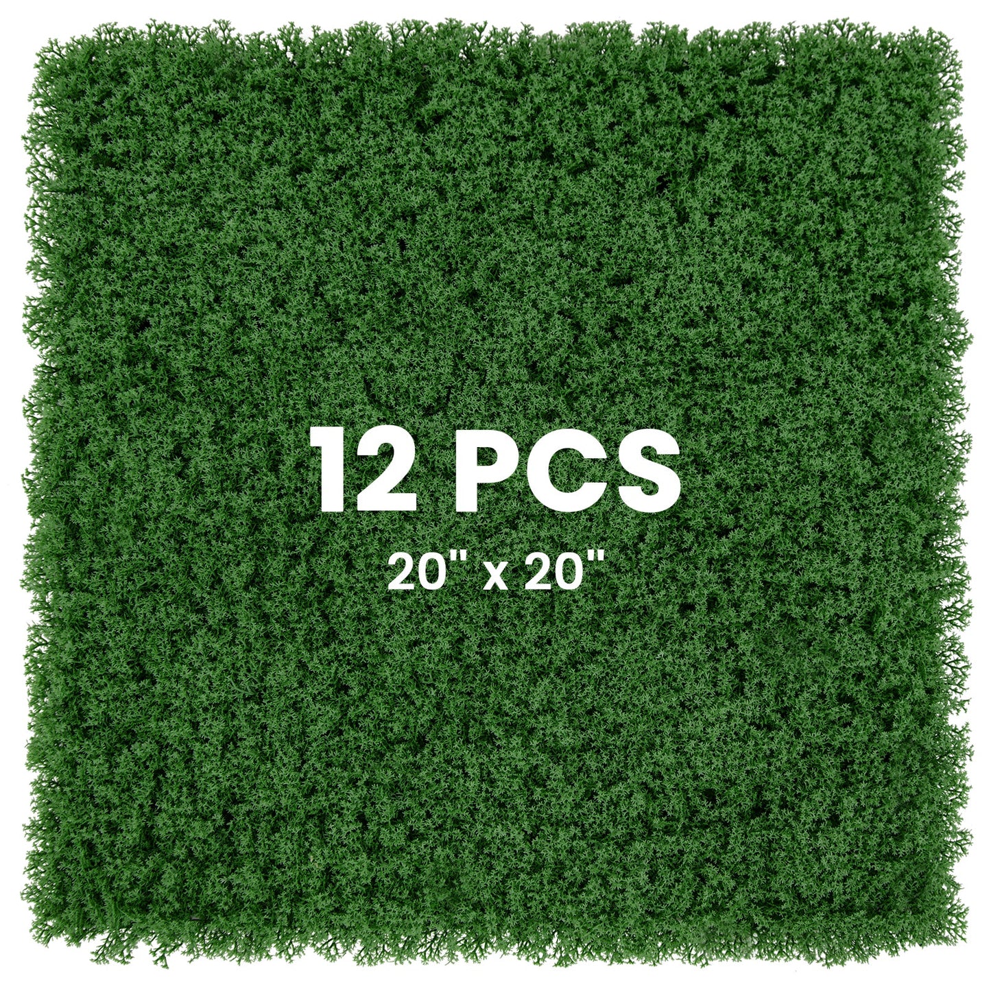 12 Piezas Paneles de Pared de Césped Artificial de 50x50cm para Jardín, Patio, Balcón - Verde Claro
