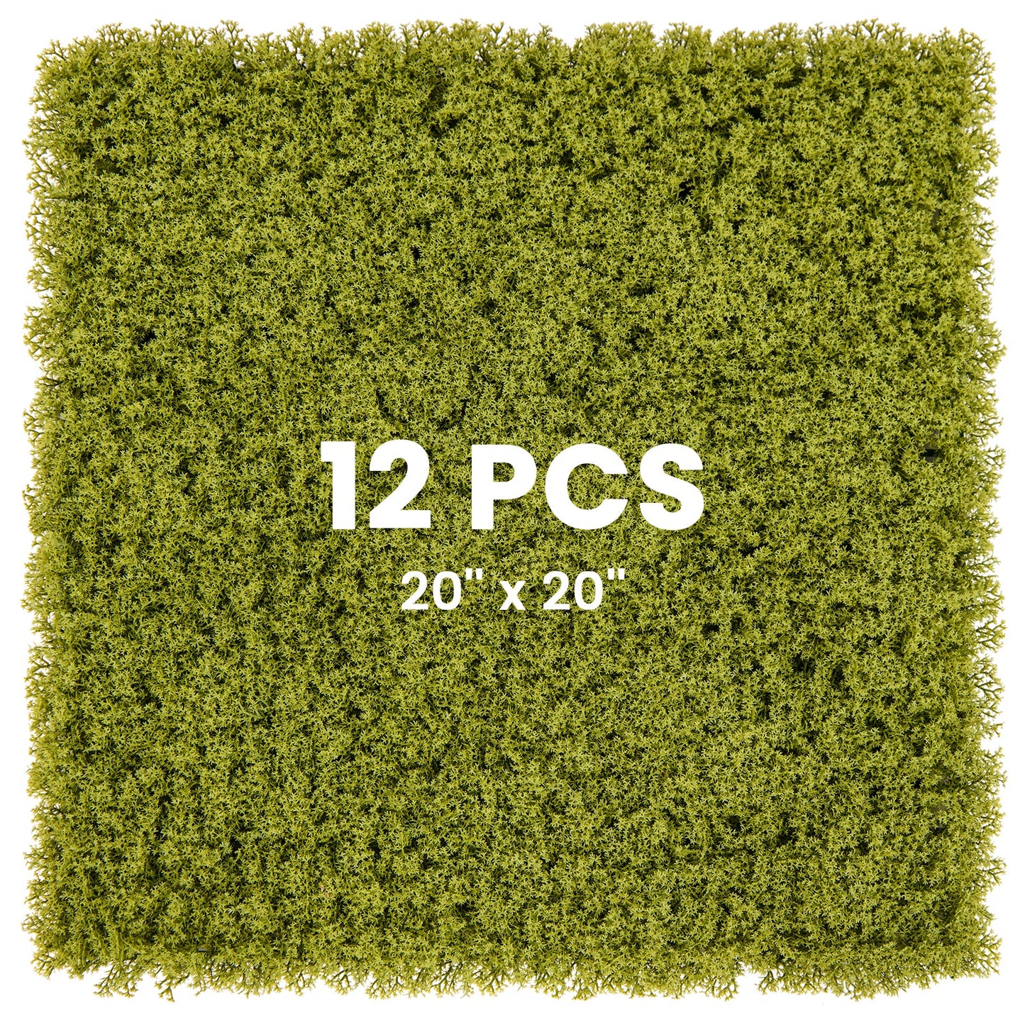 12 Piezas Paneles de Pared de Césped Artificial de 50x50cm para Jardín, Patio, Balcón - Verde Claro