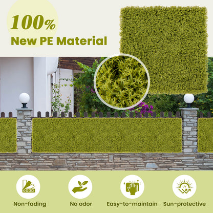 12 Piezas Paneles de Pared de Césped Artificial de 50x50cm para Jardín, Patio, Balcón - Verde Claro
