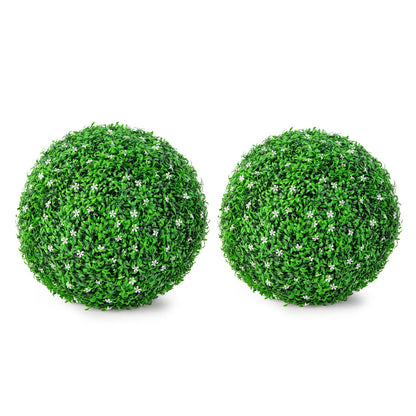 2 bolas de boj artificial de acebo de 19,5 pulgadas, bolas de boj sintético