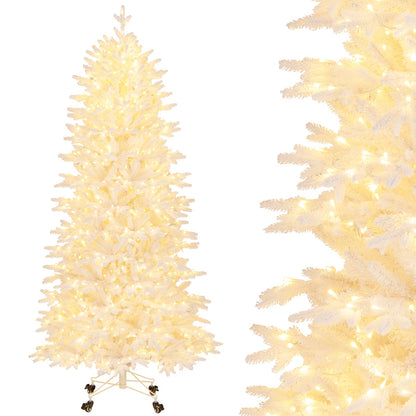 Árbol de Navidad artificial de 2,13 m con 1880 puntas de rama de PE y PVC para fiestas y carnaval