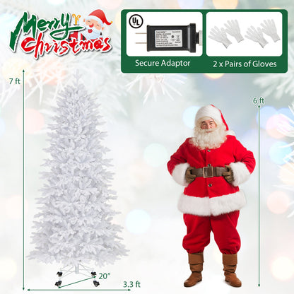 Árbol de Navidad artificial de 2,13 m con 1880 puntas de rama de PE y PVC para fiestas y carnaval