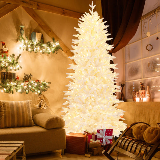 7 FT Artificial Xmas Tree with 1880 PE PVC Branch Tips for Party and Carnival - Tampa Home & Garden Store