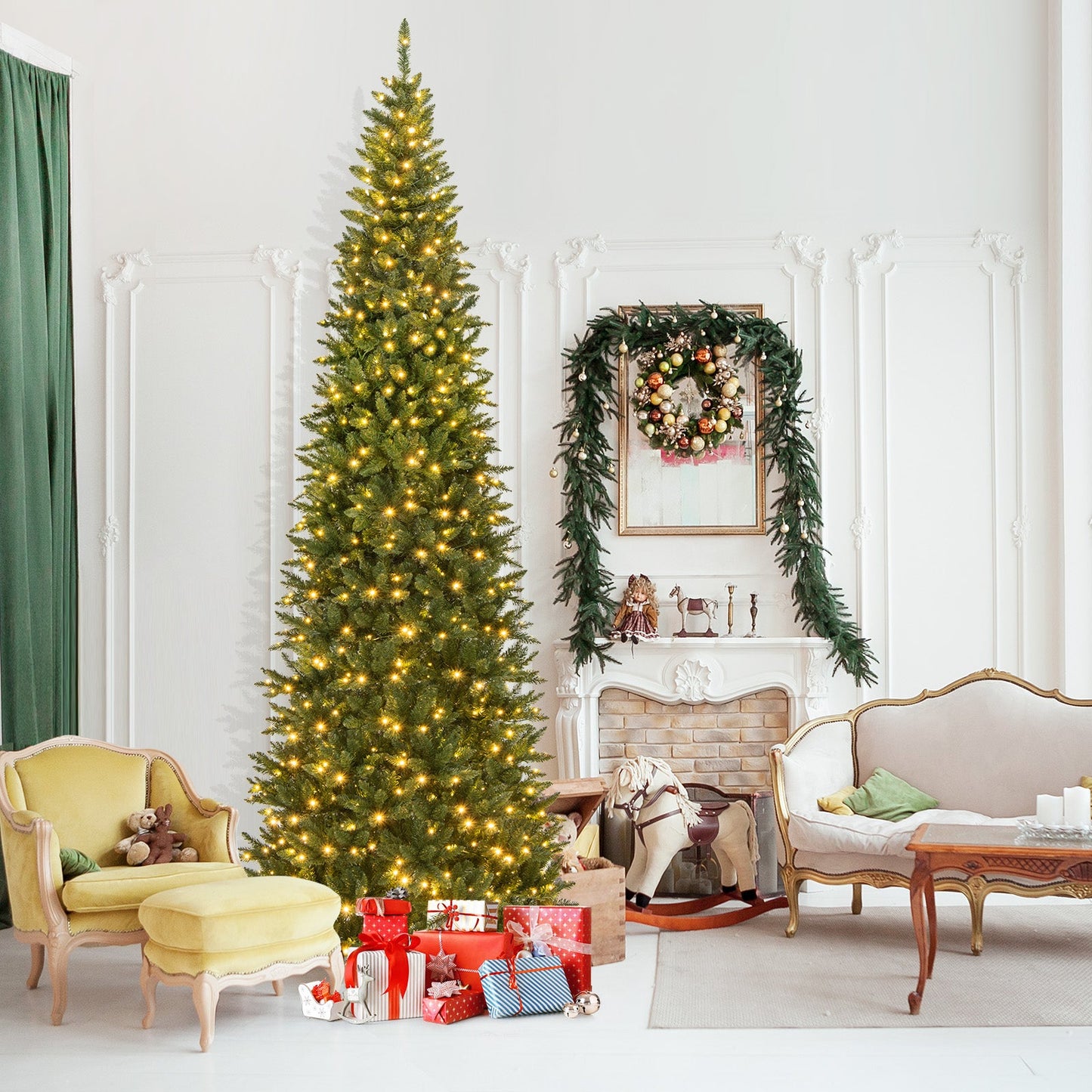 12 ft artificial Christmas tree with 800 warm white LED lights DirectDeals green fir on Tampa Home & Garden Store