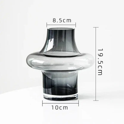 Amber Glass Bulbous Vase by Decorbites, dark smoked glass with a bulbous middle on Tampa Home & Garden Store