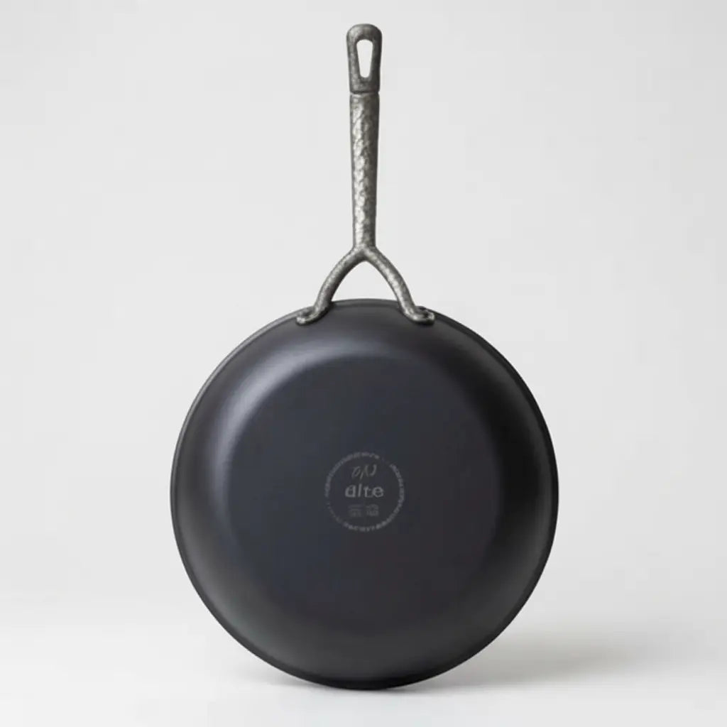 Alva Cookware carbon steel frying pan, black finish with textured metal handle on Tampa Home & Garden Store