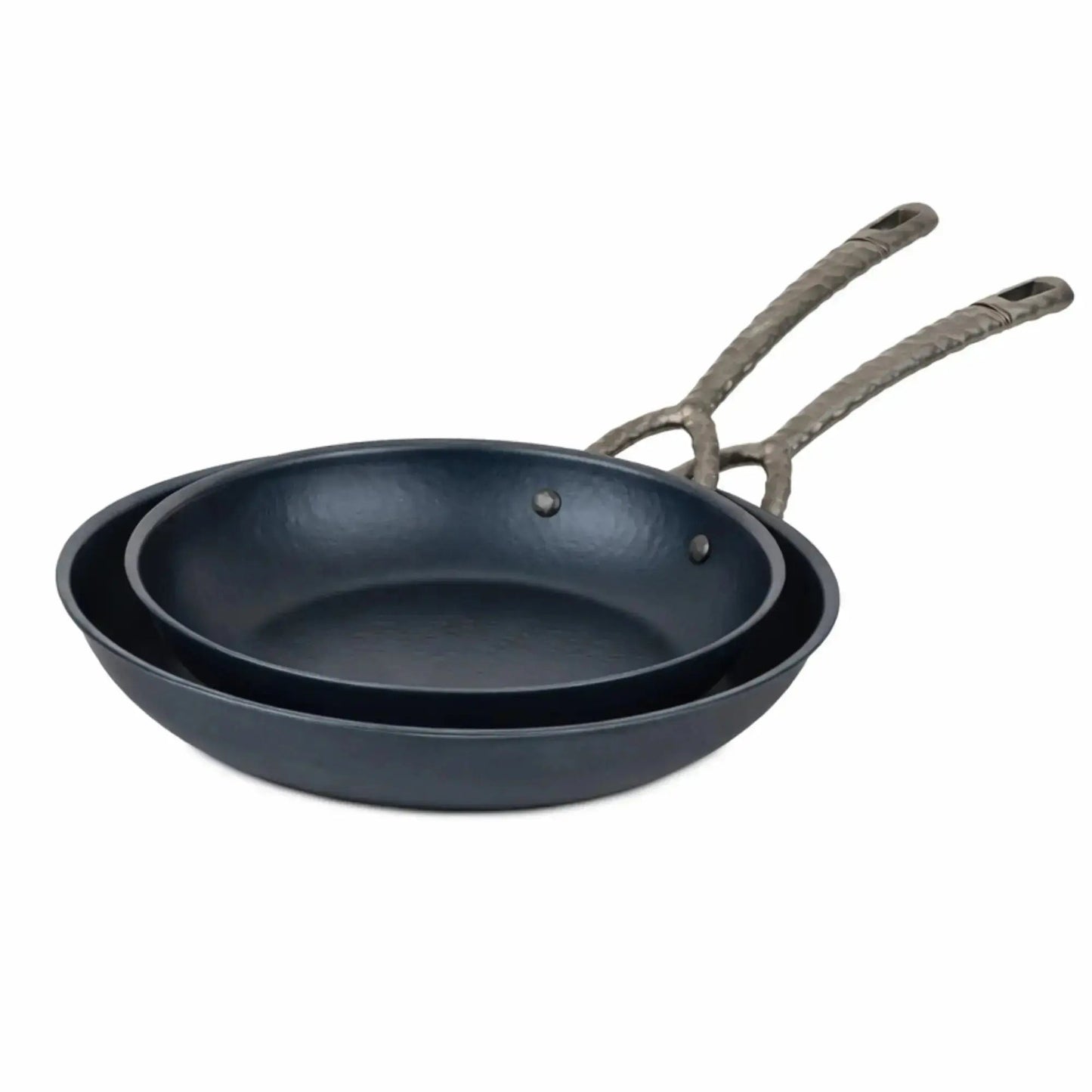 Carbon steel frying pan by Alva Cookware with dual braided handles on Tampa Home & Garden Store