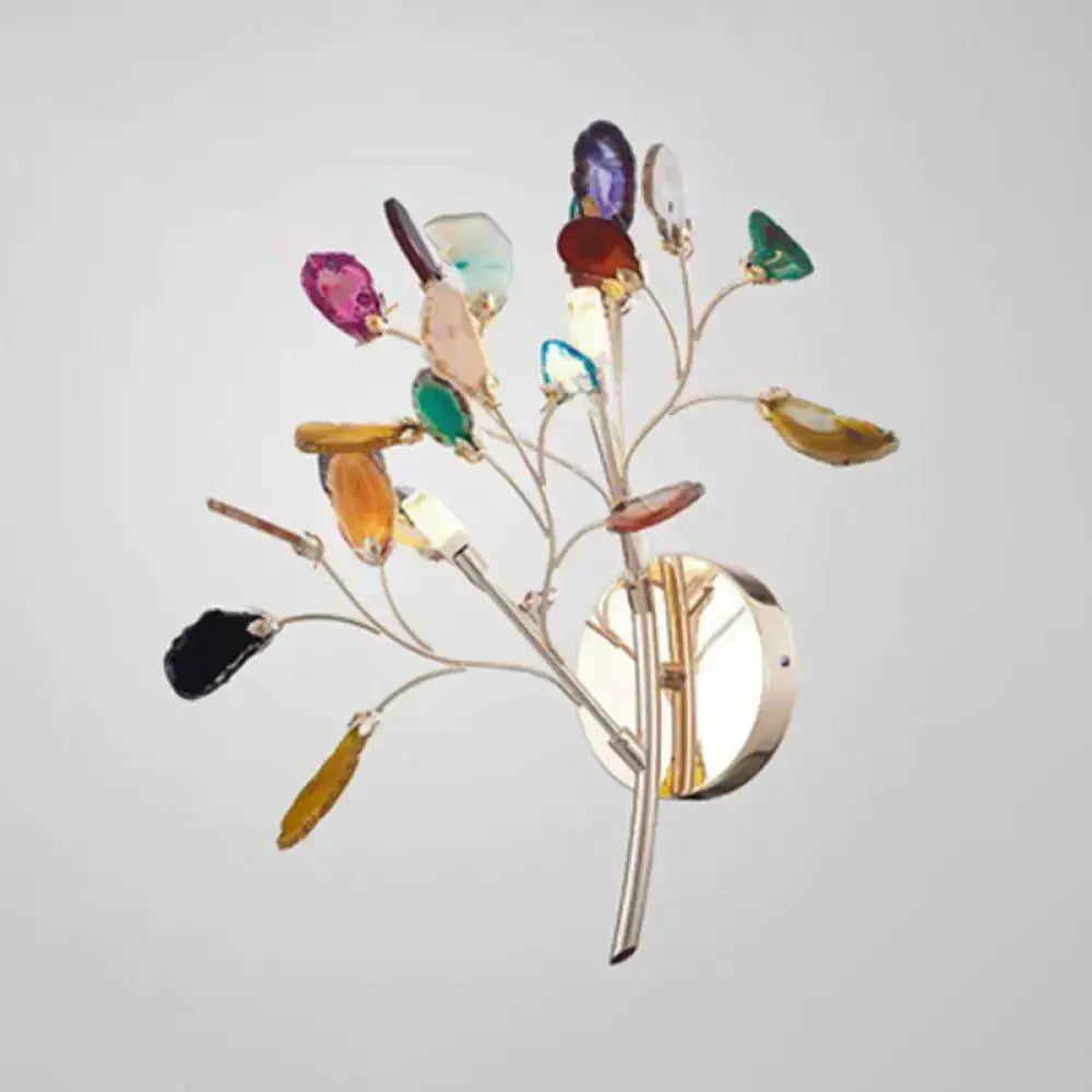 Artistic Agate Leaf Wall Light with LED Lighting