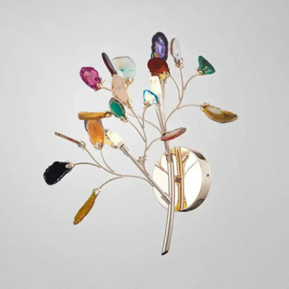 Artistic Agate Leaf Wall Light with LED Lighting