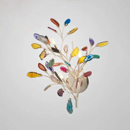 Artistic Agate Leaf Wall Light with LED Lighting