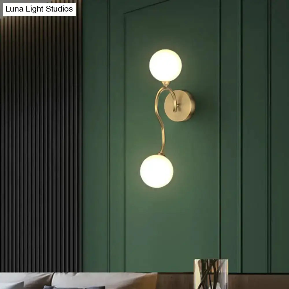Artistic Gold Spherical Wall Lighting Fixture