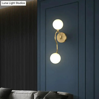 Artistic Gold Spherical Wall Lighting Fixture