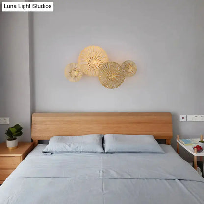 Artistic Golden Lotus Leaf Sconce Light Fixture