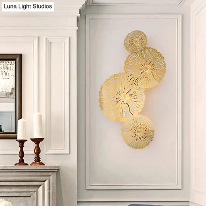 Artistic Golden Lotus Leaf Sconce Light Fixture