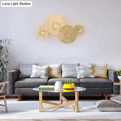 Artistic Golden Lotus Leaf Sconce Light Fixture