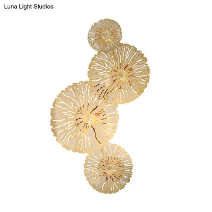 Artistic Golden Lotus Leaf Sconce Light Fixture
