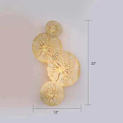 Artistic Golden Lotus Leaf Sconce Light Fixture