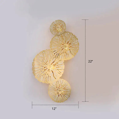 Artistic Golden Lotus Leaf Sconce Light Fixture
