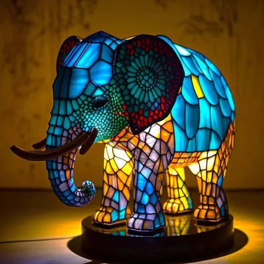 Tiffany Style Animal Table Lamp Stained Glass Bedside Light E26/E12 - Tampa Home & Garden Store