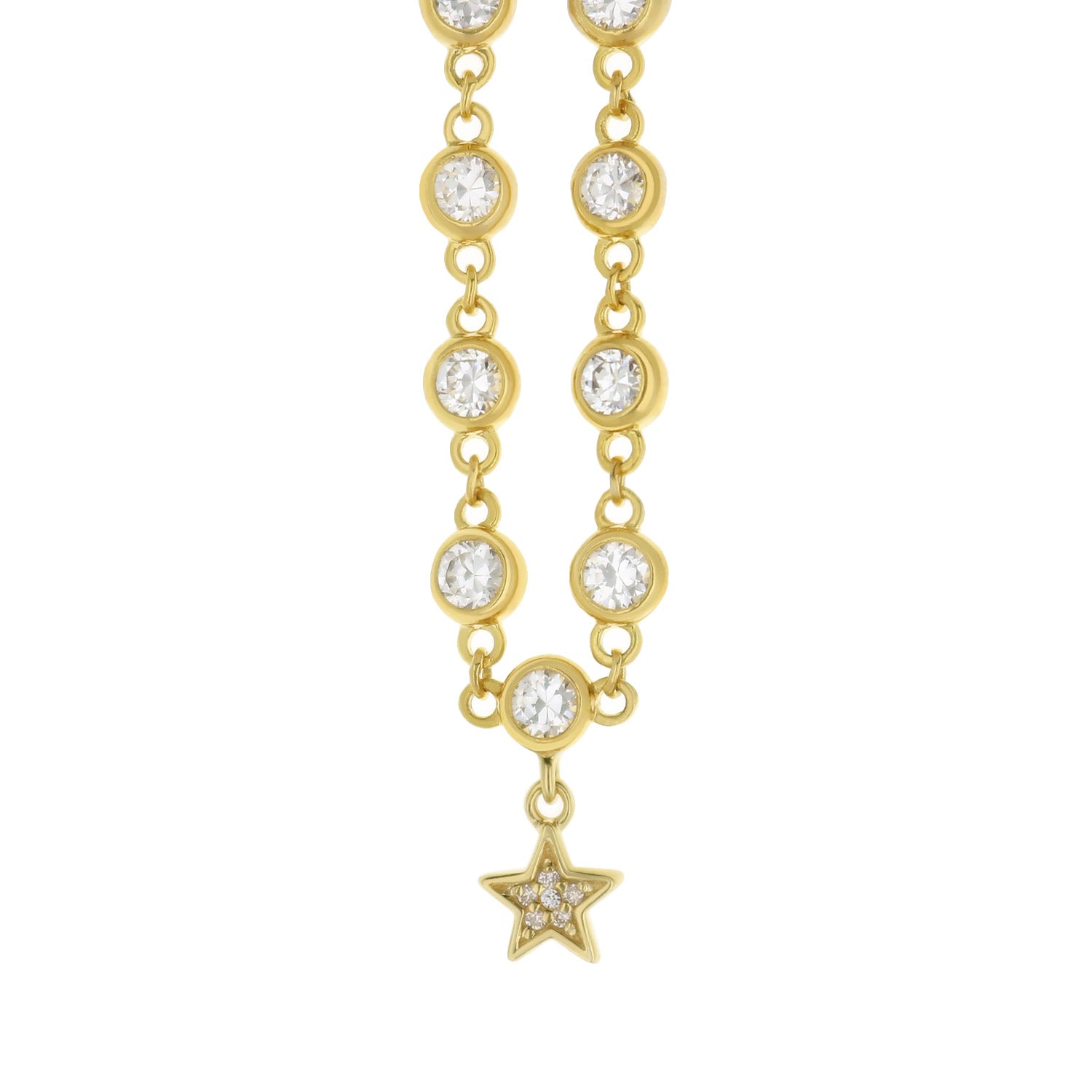 LGA 925 Star Anklet, gold-tone chain with crystal bezel circles and star charm by Lauren G Adams on Tampa Home & Garden Store