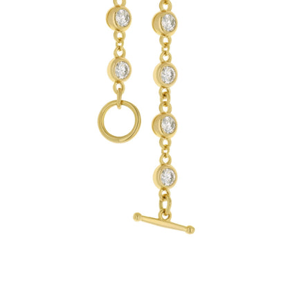 Lauren G Adams LGA 925 Heart Anklet, gold-tone chain with crystals and charm, toggle clasp on Tampa Home & Garden Store