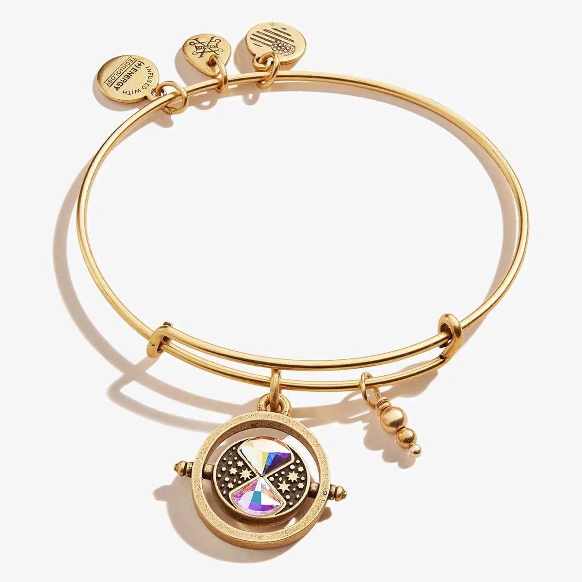 Bracelet gold-tone Harry Potter Time Turner Spinner Charm with crystal pendant by ALEX AND ANI on Tampa Home & Garden Store