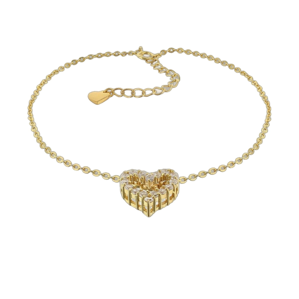 LGA 925 Heart Anklet with gold-tone chain and heart pendant by Lauren G Adams on Tampa Home & Garden Store